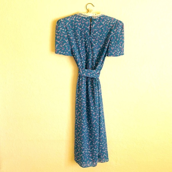 Vintage 80’s Jody of California Floral Lace Secretary Dress - Picture 3 of 10